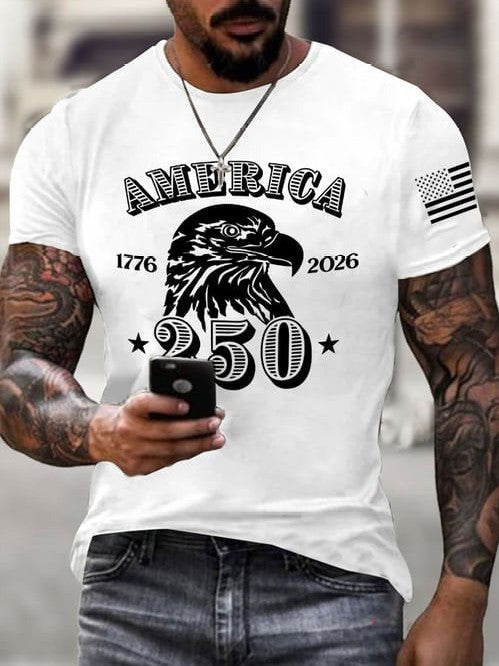 Eagle America 250th Anniversary T-Shirt Semiquincentennial Patriotic Symbols Tee Gifts