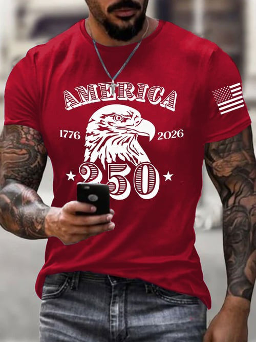 Eagle America 250th Anniversary T-Shirt Semiquincentennial Patriotic Symbols Tee Gifts