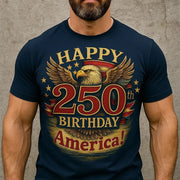 Eagle Happy 250th Birthday America T-Shirt Vintage Patriotic Clothing Ideas For Brother