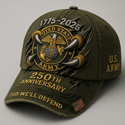 Eagle Logo U.S Army 250th Anniversary Hat 1775 2025 This We'll Defend Cap Presents For Dad