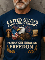 Eagle United States 250th Anniversary T-Shirt Proudly Celebrating Freedom Veterans Best Gift