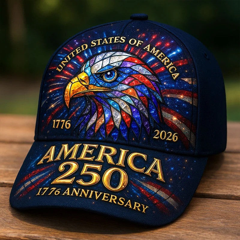 Eagle United States Of America 250th Anniversary Hat Crystal 1776 2026 Cap Pretty Her Gift
