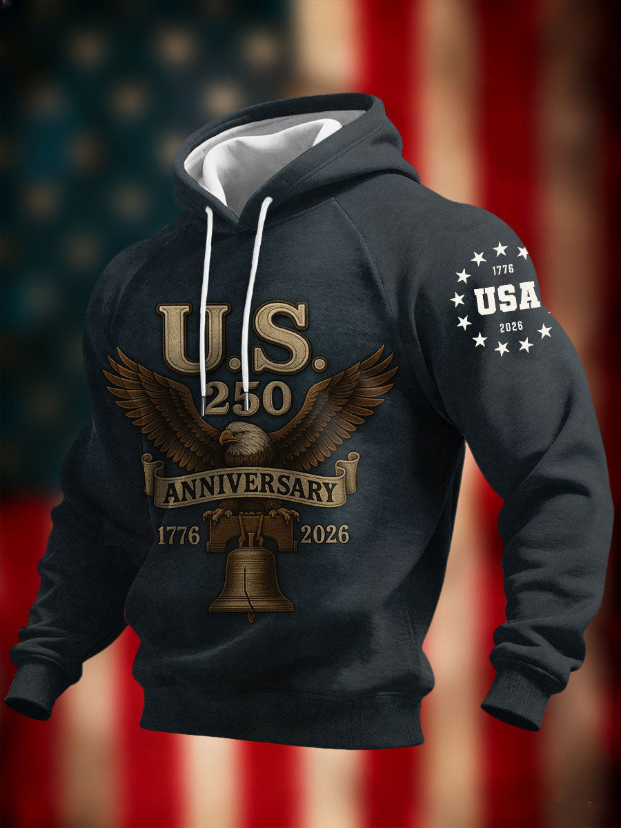 Eagle US 250th Anniversary 1776 2026 Hoodie Patriotic Clothing Gifts For Veterans