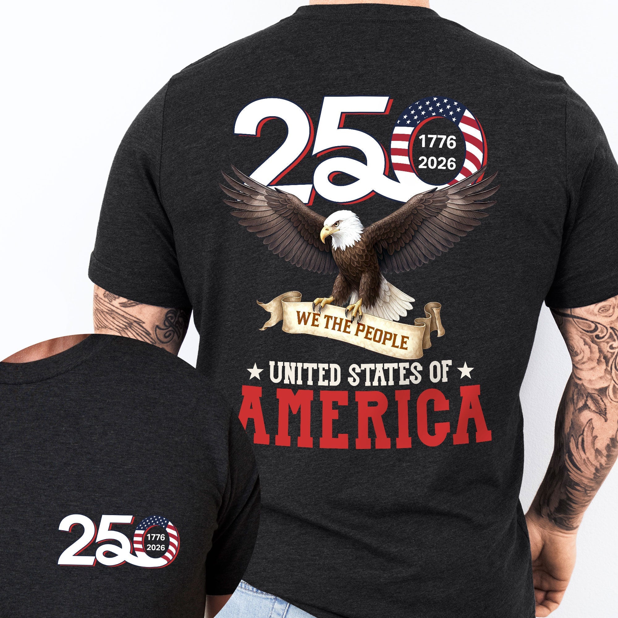 Eagle We The People 1776 2026 T-Shirt 250th United States Of America Present For Boyfriend