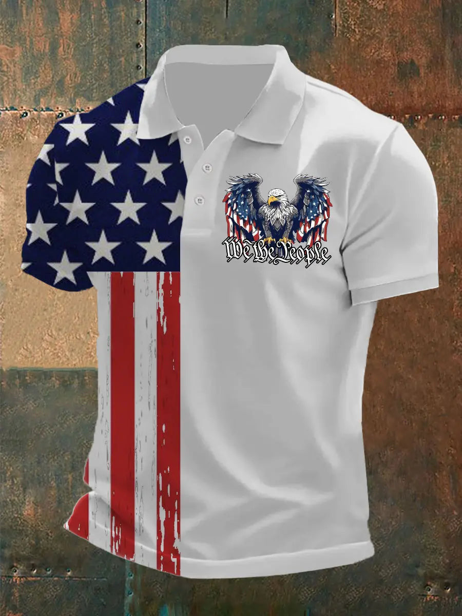 Eagle We The People Polo Shirt 250th Anniversary Tee Independence Day Inspired Gifts