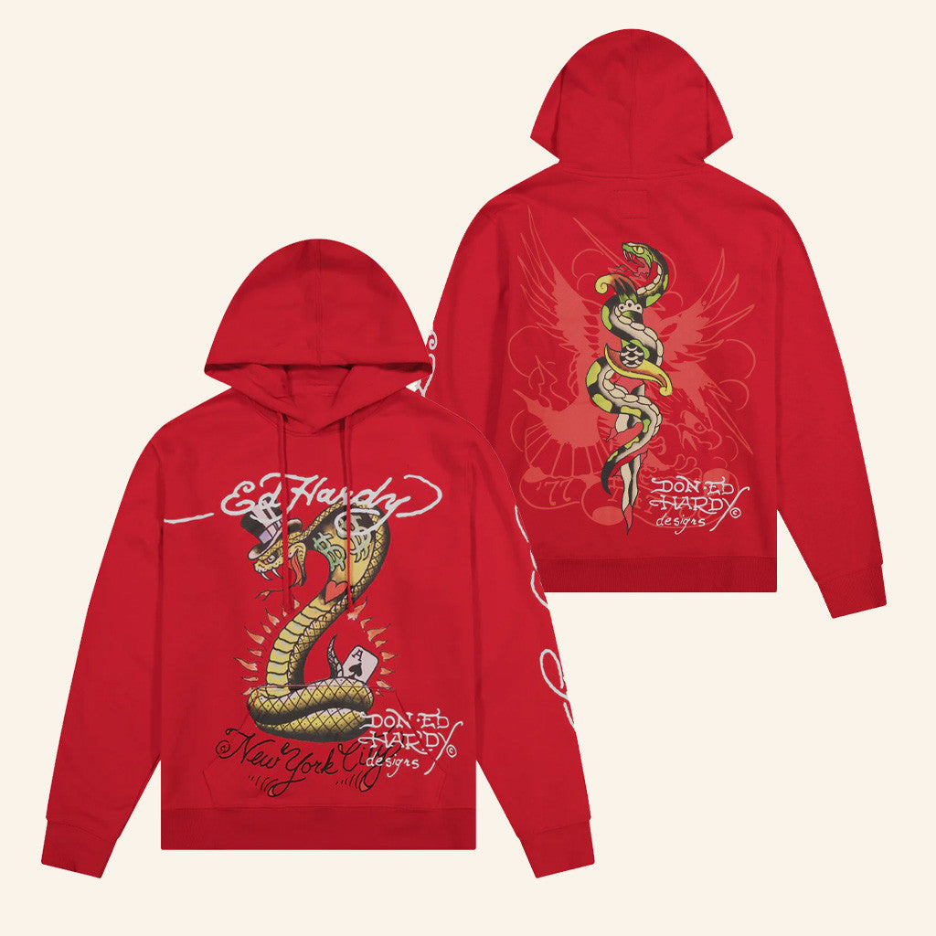 Ed Hardy Merch Cobra Ace Hoodie Snake Ed Hardy Hoodie Christmas Gifts For Him - Thriftgiftshop