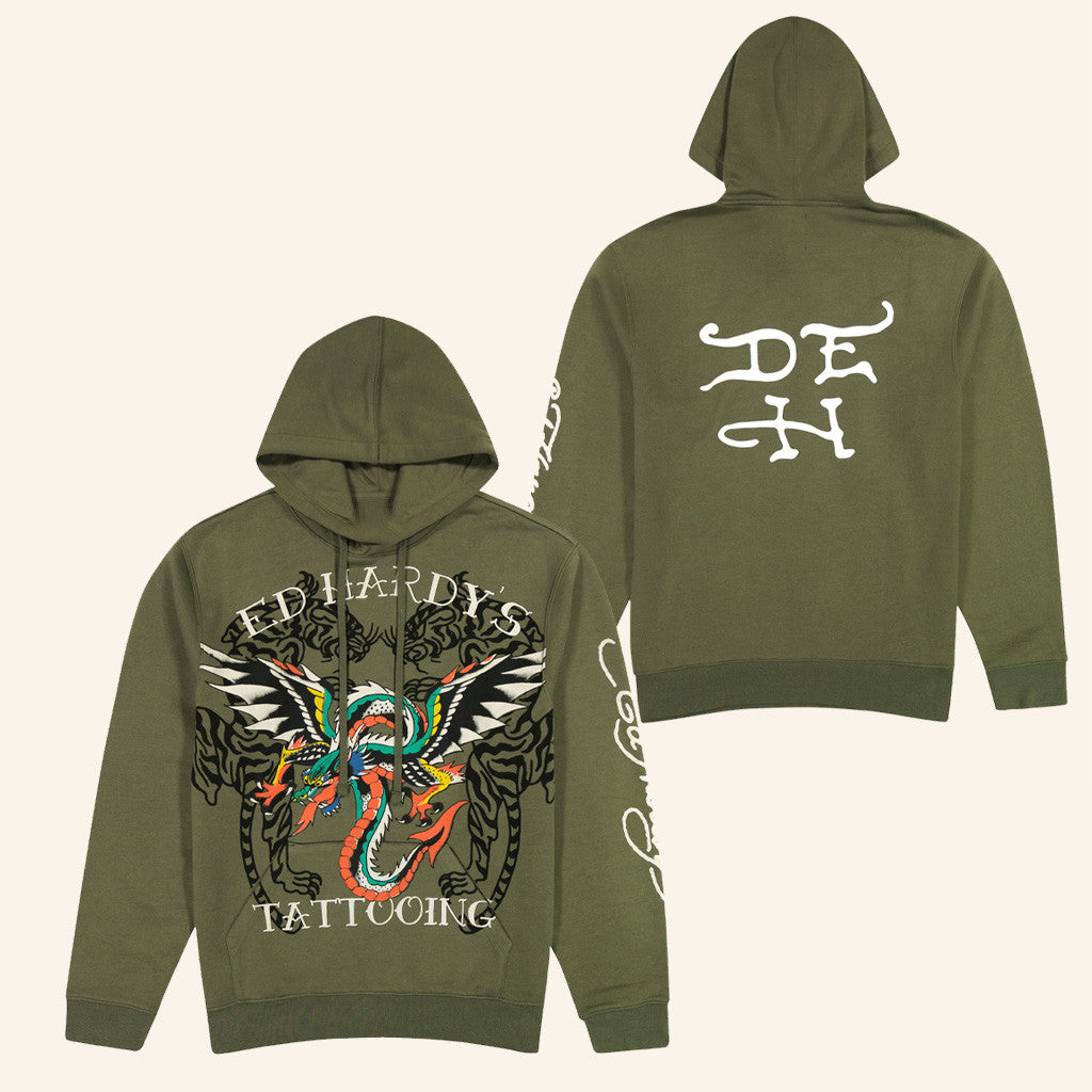 Ed Hardy Merch Dragon Wings Hoodie Ed Hardy Hoodie Birthday Present For Husband - Thriftgiftshop