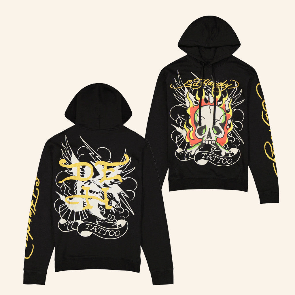 Ed Hardy Merch Fire Skull Hoodie Ed Hardy Hoodie Christmas Gifts For Husband - Thriftgiftshop