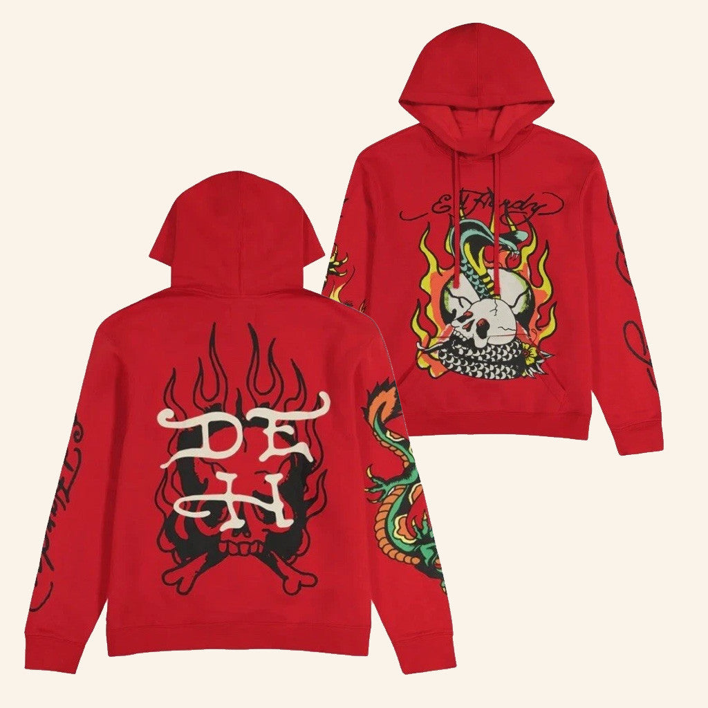 Ed Hardy Merch Flame Cobra Hoodie Ed Hardy Hoodie Christmas Gifts For Brother - Thriftgiftshop