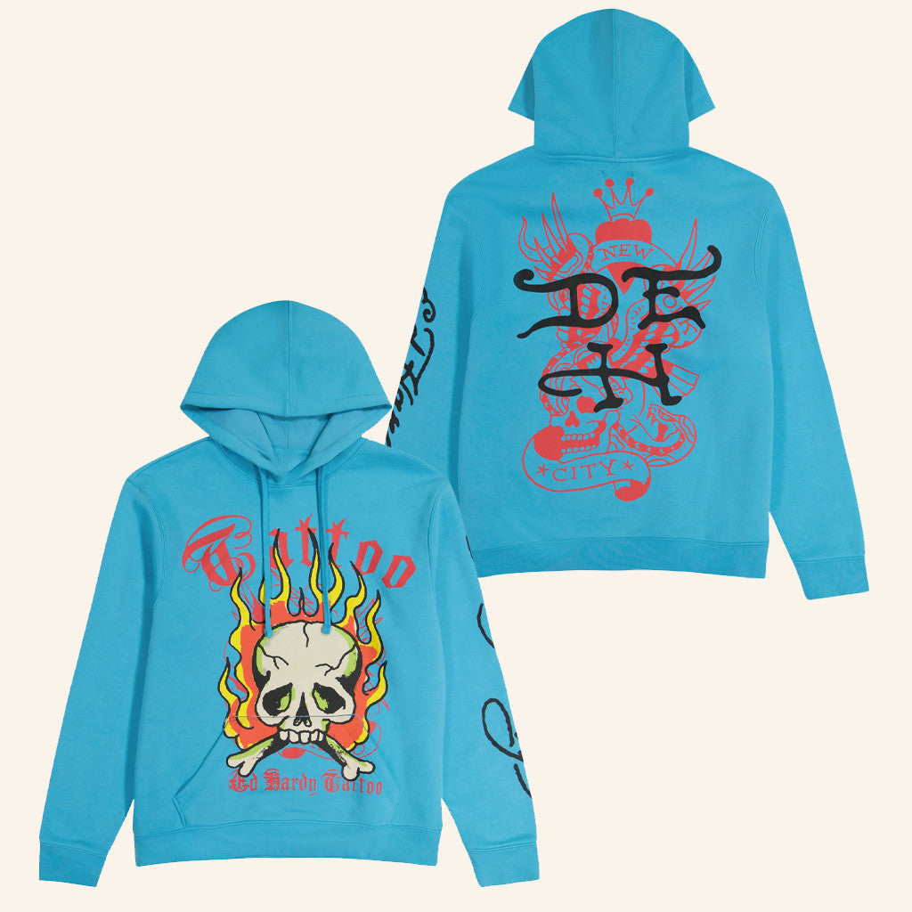 Ed Hardy Merch Flame Skull Hoodie Jewel Apparel Ed Hardy Hoodie Birthday Gift Ideas For Husband - Thriftgiftshop