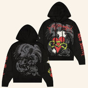 Ed Hardy Merch Heart Cross Hoodie Birthday Ideas For Boyfriend - Thriftgiftshop