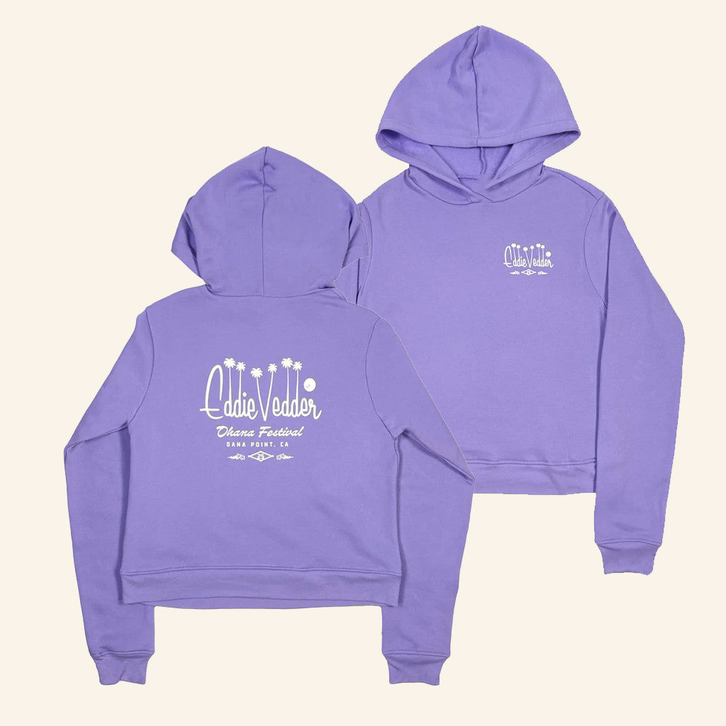 Eddie Vedder Merch Eddie Vedder Palm Script Cropped Hoodie Gifts For Daughter - Thriftgiftshop