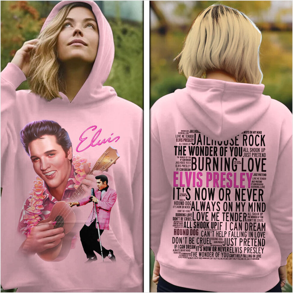 Elvis Presley Hound Dog Hoodie Gifts For Besties Merch Clothing - Thriftgiftshop