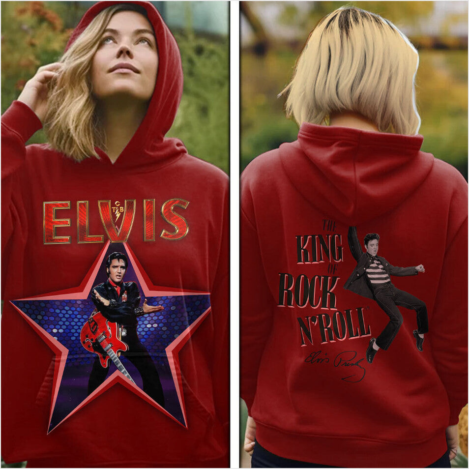 Elvis Presley Vintage Mike Stoller Hoodie Gifts For BFF Merch Clothing - Thriftgiftshop