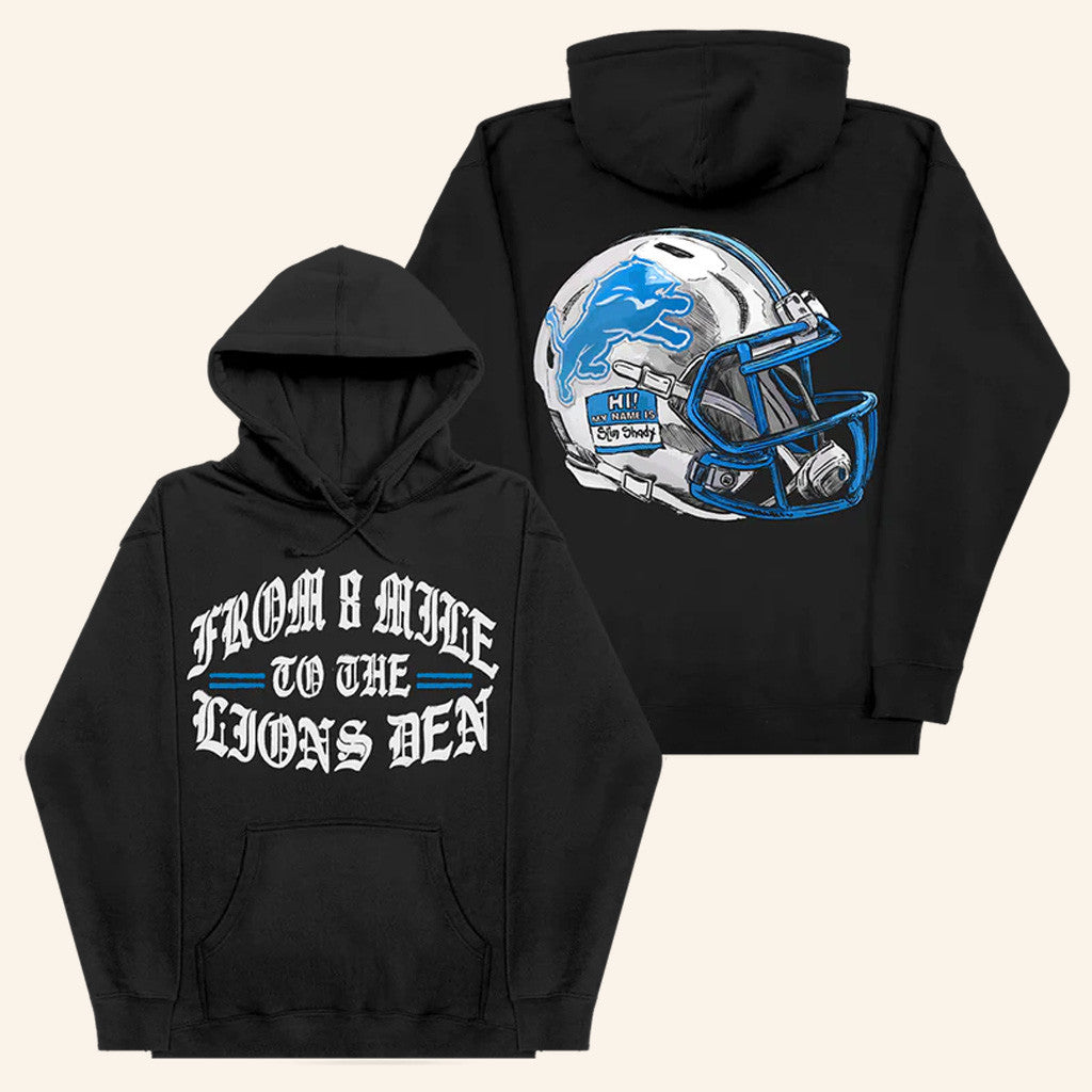 Eminem x Detroit Merch Eminem x Detroit Helmet Hoodie Best Gift For Football Lovers - Thriftgiftshop