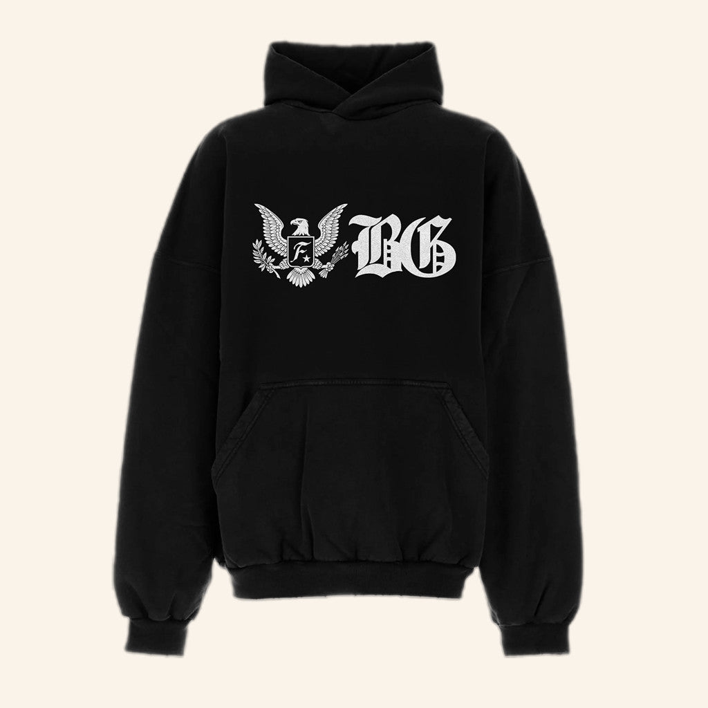 FBG Freebandz Merch FBG Eagle Hoodie Black Christmas Present For Dad - Thriftgiftshop