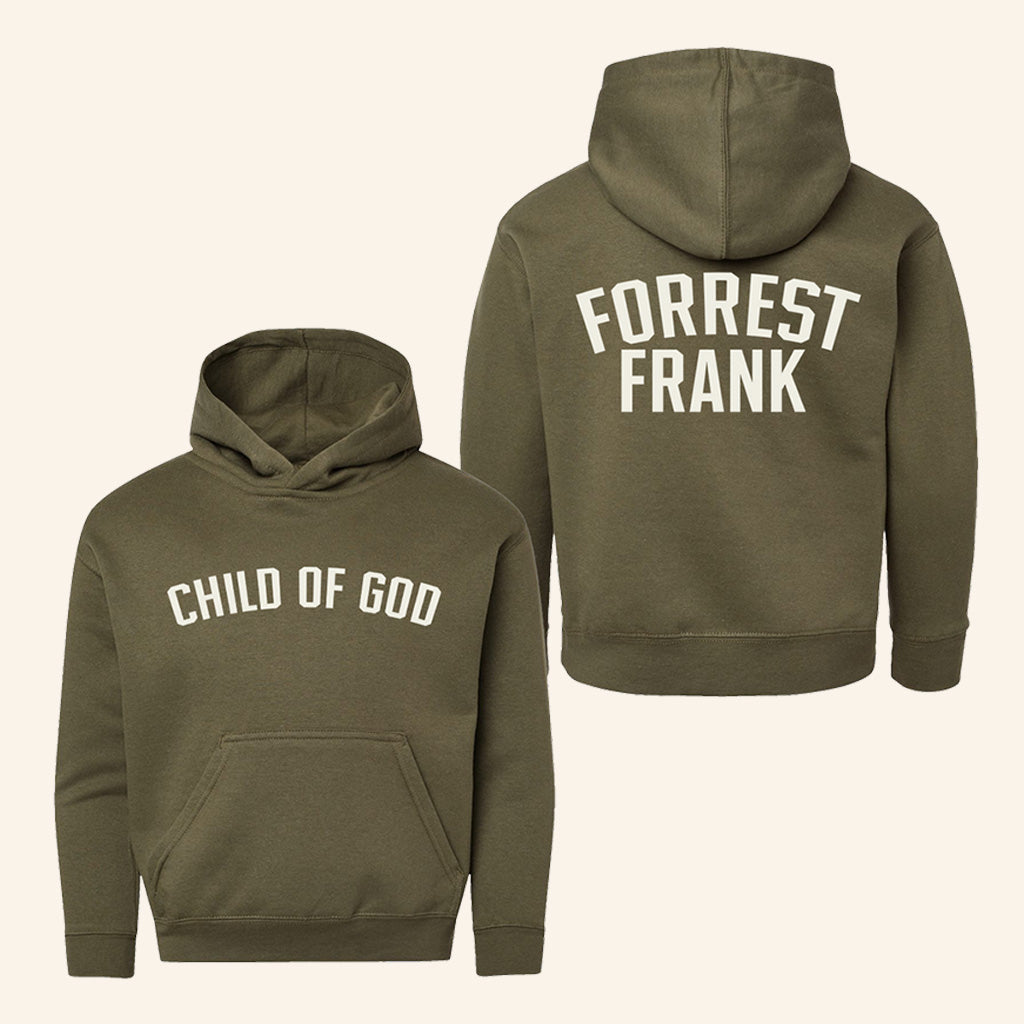 Forrest Frank Merch Child Of God Military Green Hoodie Forrest Frank Tour Merch Gift For Dad - Thriftgiftshop