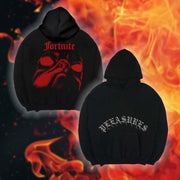 Fortnite x Pleasures Merch Collection Inferno Face Hoodie Gifts Ideas For Husband - Thriftgiftshop