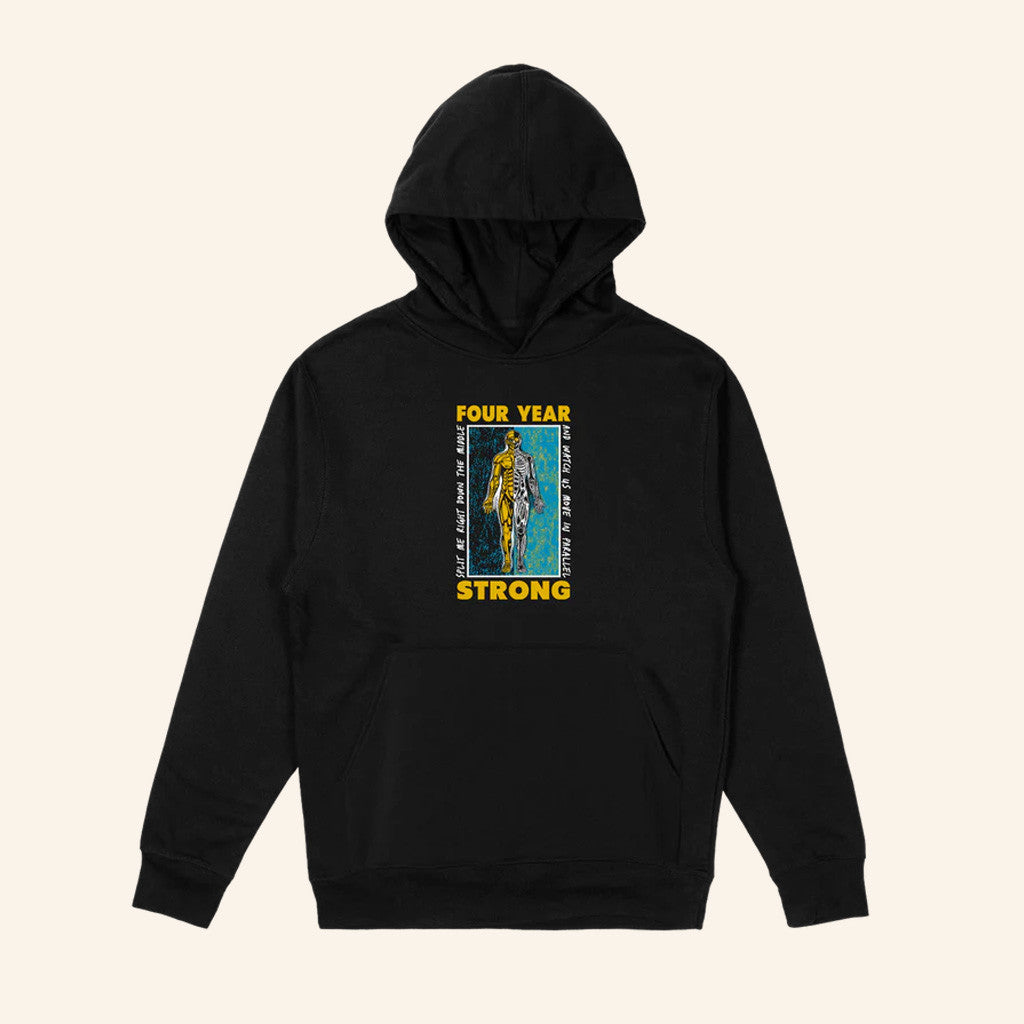 Four Year Strong Merch Split Down The Middle Hoodie Christmas Present For Husband - Thriftgiftshop