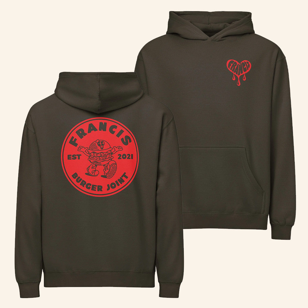 Francis Burger Joint Merch Francis Bleeding Heart Hoodie Gifts For Brothers - Thriftgiftshop
