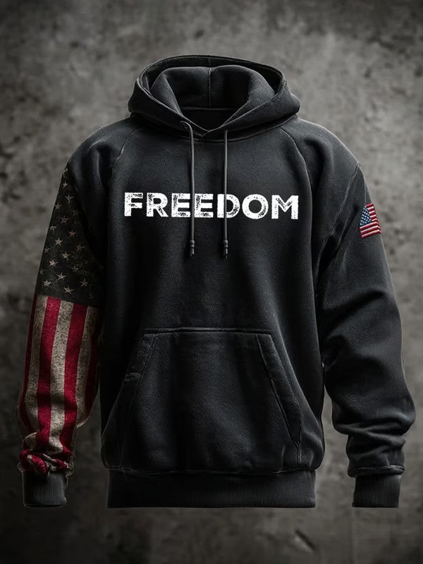 Freedom Charlie Kirk Hoodie American Flag Hoodie Patriotic Gifts For Husband - Thriftgiftshop