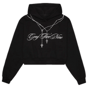 G59 Merch G59 Womens Rosary Cropped Hoodie Black Grey Five Nine Hoodie Birthday Gift For Her - Thriftgiftshop