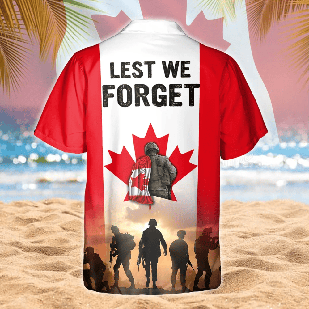 Canadian Veteran Hawaiian Shirt Lest We Forget