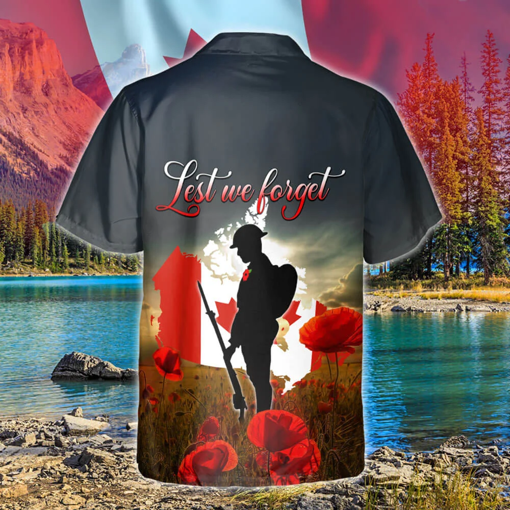 Canadian Veteran. Lest We Forget Canada Hawaiian Shirt