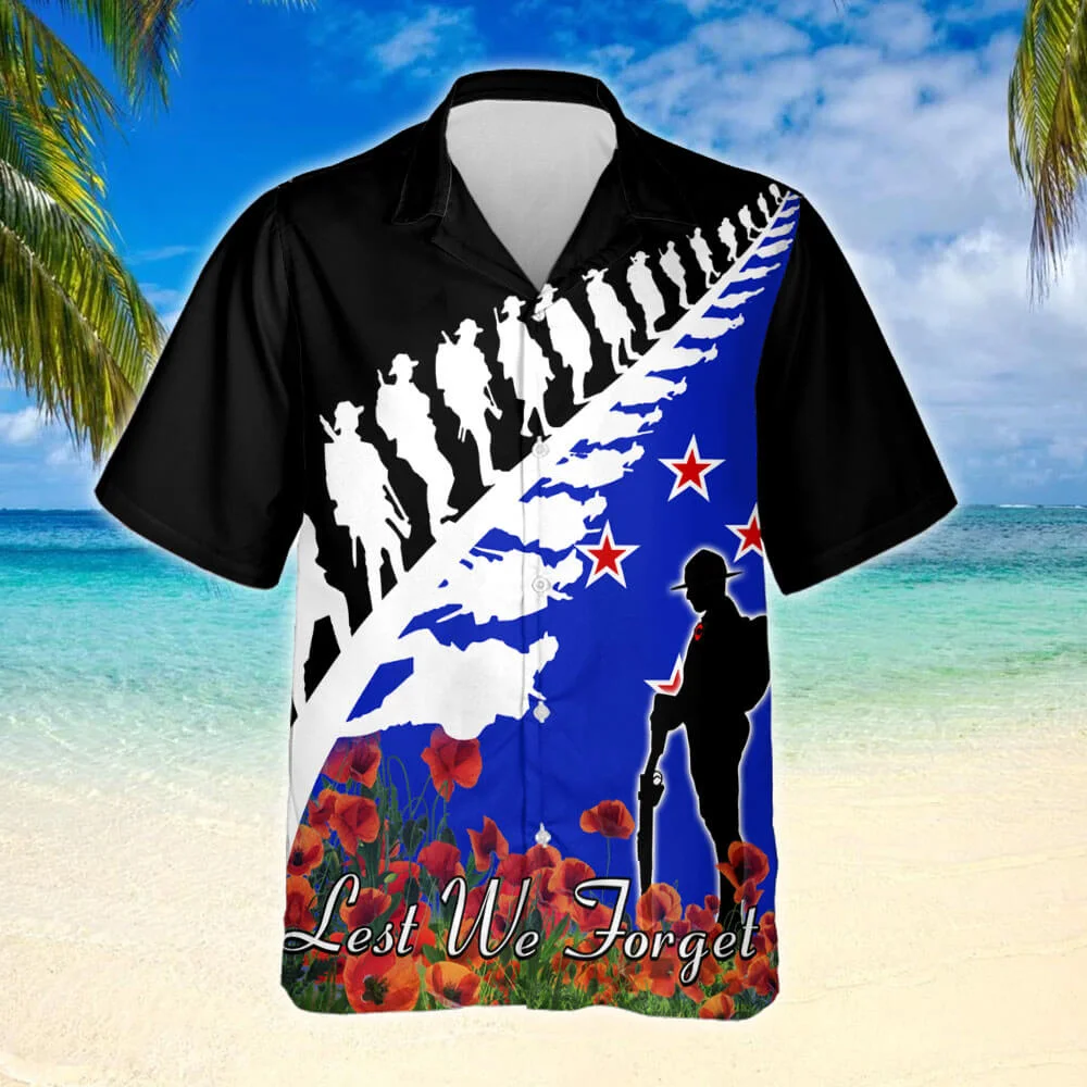 Lest We Forget. Veterans. Memorial New Zealand Hawaiian Shirt
