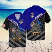 4Th Of July Independence Day Memorial Day Veteran American Flag Eagle Navy Hawaiian Shirt