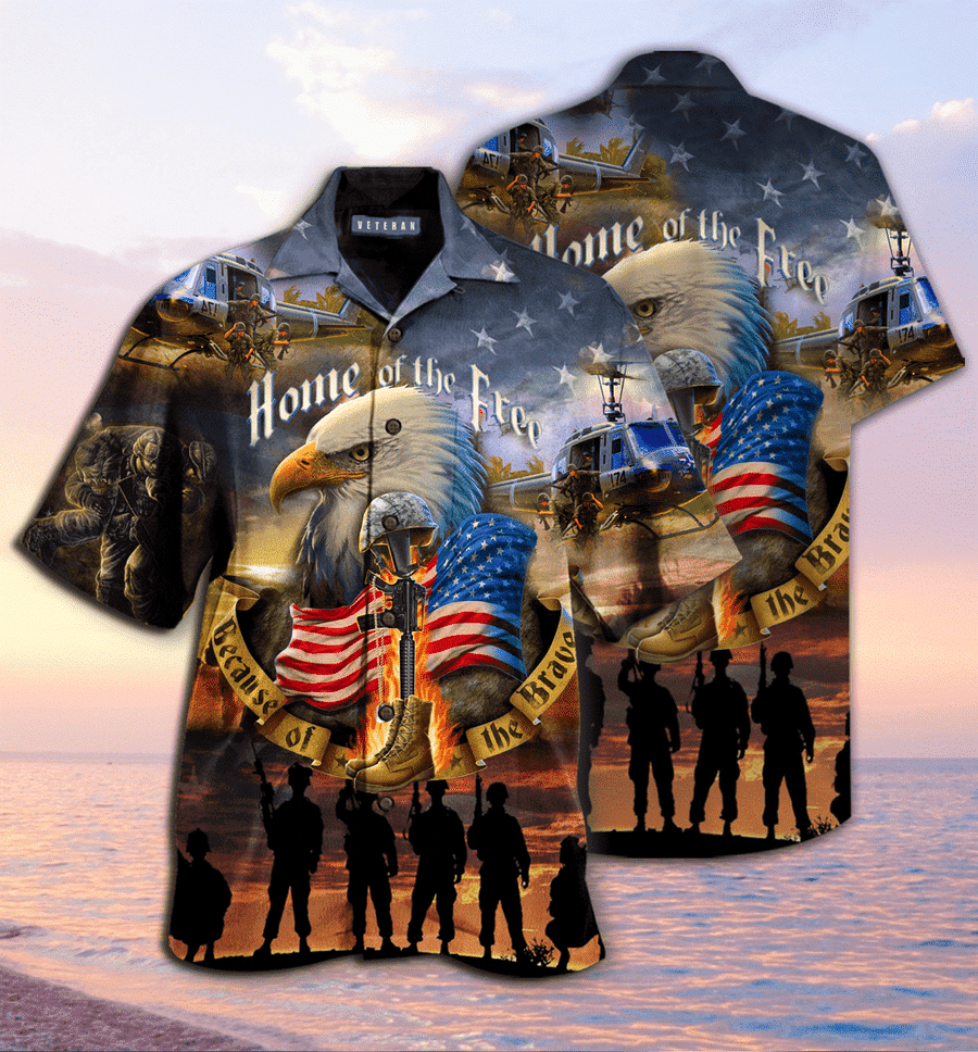 Soldier Remember The Days Veteran American Eagle 3D Print Polyester Hawaiian Aloha Shirts