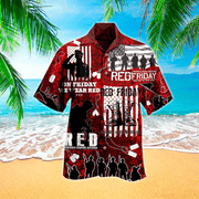 Veteran On Friday We Wear Red Hawaiian Shirt