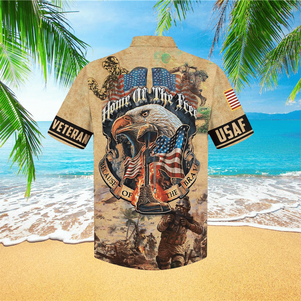 Usaf Veteran Eagle Retro Style Hawaiian Shirt