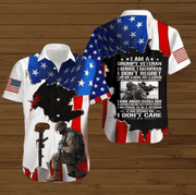 Memorial Day American Flag I Am A Grumpy Veteran I Seved I Sacrificed I Don'T Regret Hawaiian Shirt