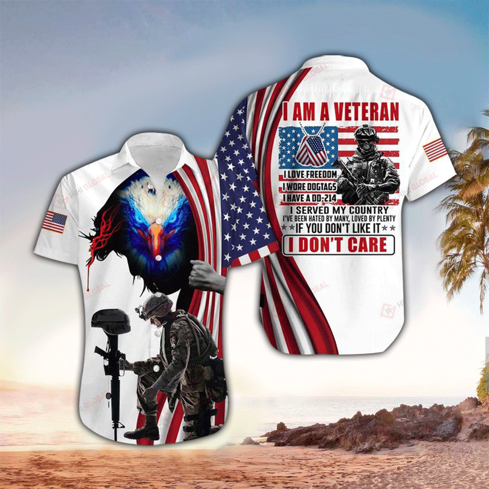 I Am A Veteran Jesus And Solider All Over Printed Hawaiian Shirt