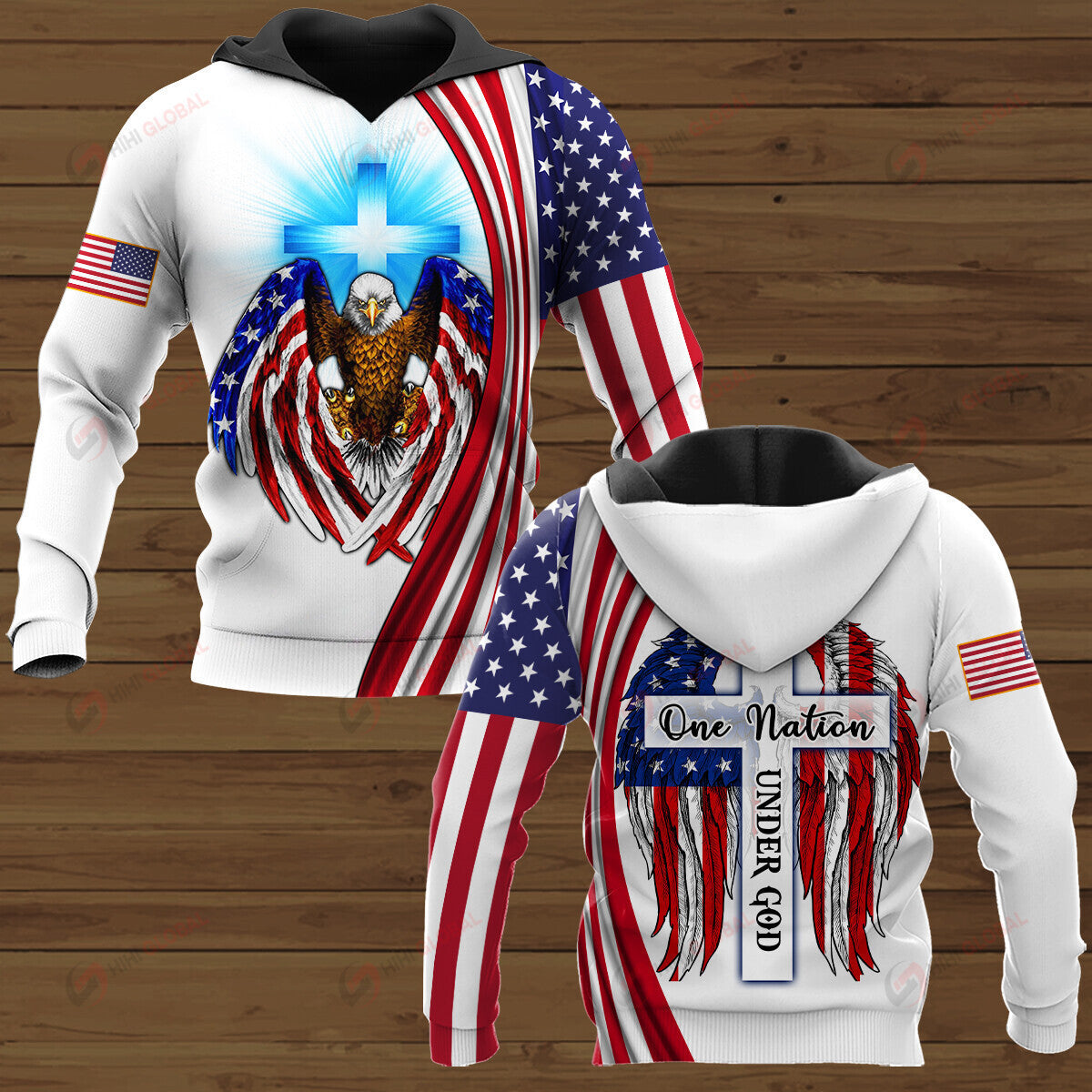 Restocked Mall - One Nation Under God Shirts Hoodie Polo Hawaiian