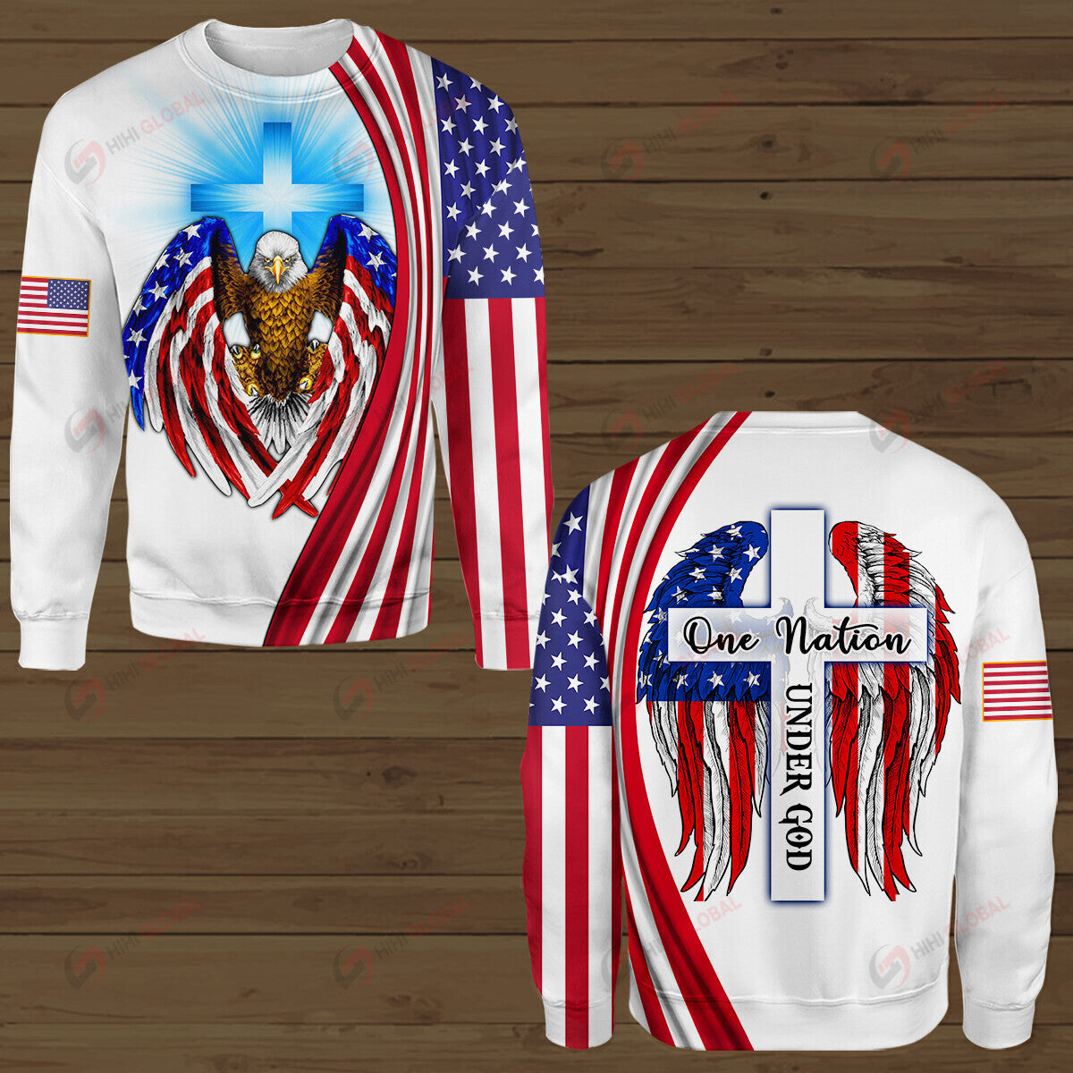 Restocked Mall - One Nation Under God Shirts Hoodie Polo Hawaiian