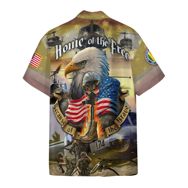 3D Vietnam Veteran Home Of The Free Custom Hawaiian Shirt