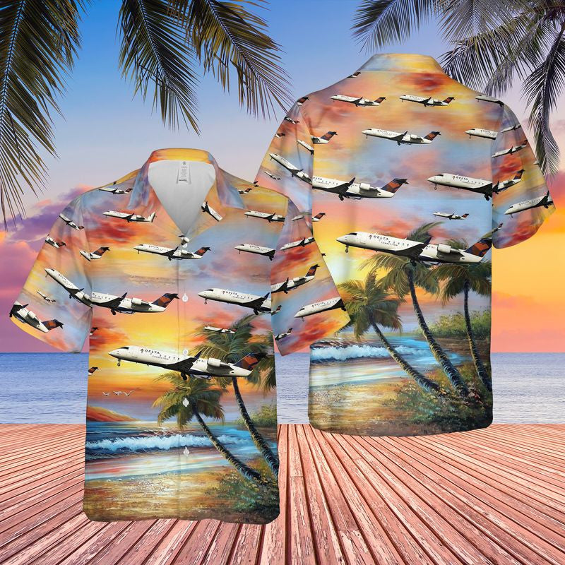 Endeavor Air Bombardier Crj-200Lr Hawaiian Shirt, Hawaiian Shirt For Men, Dad Husband Veteran