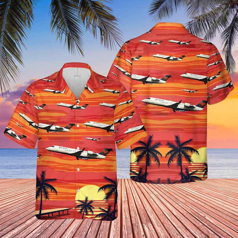 Endeavor Air Bombardier Crj-200Lr Hawaiian Shirt, Hawaiian Shirt For Men, Dad Husband Veteran