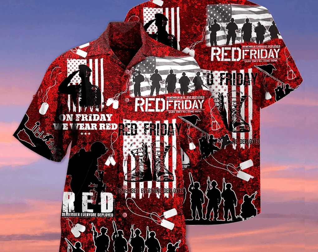 Veteran Red Friday 3D All Over Printed Hawaii Shirt, Vintage Hawaiian Shirt, Meaningful Birthday Presents, Hawaii Style.