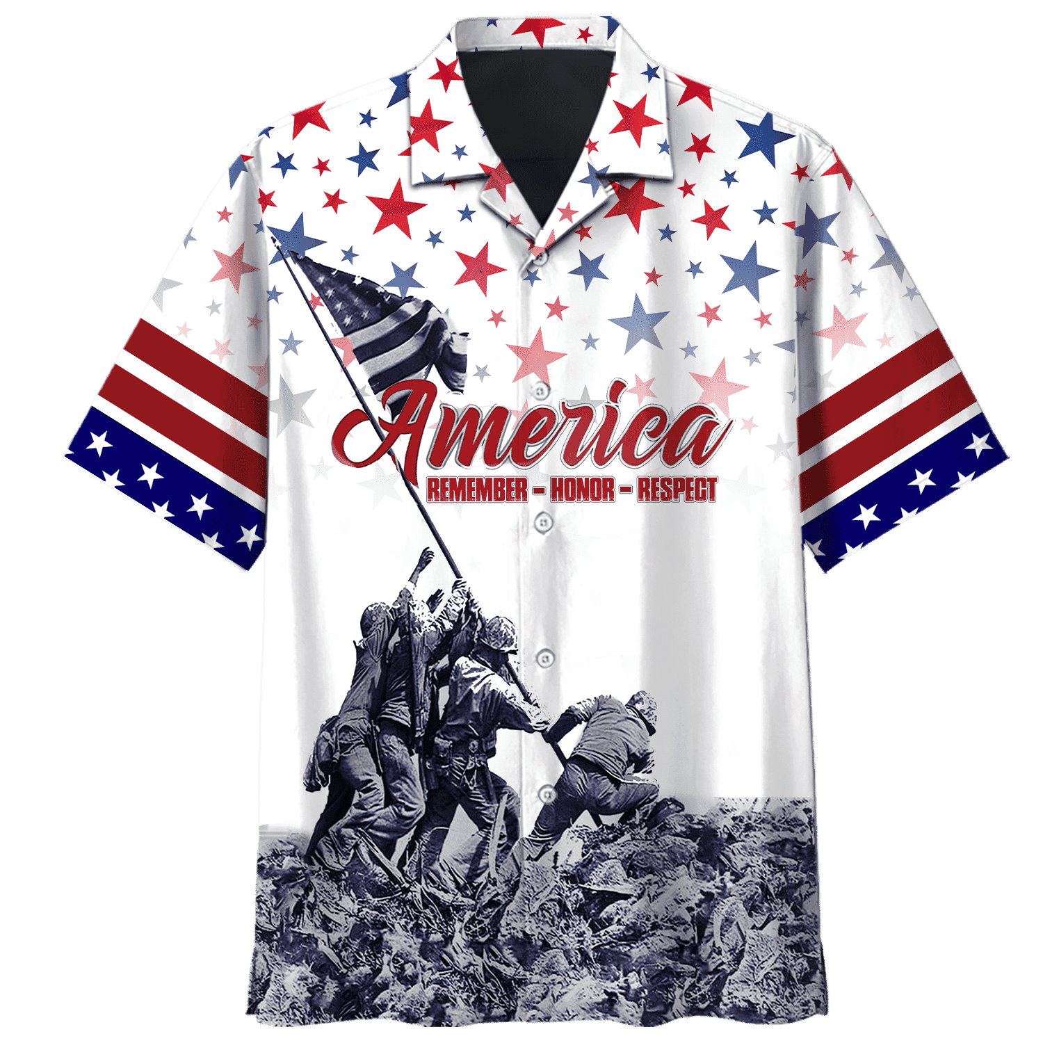 Remember - Honor - Respect - Independence Day - Unisex Hawaiian Shirt - Short