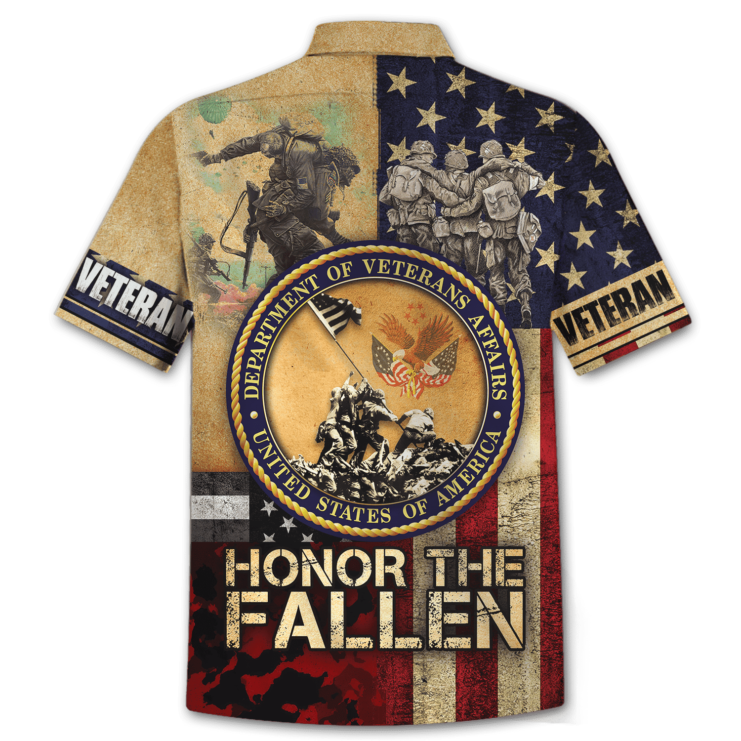 Us Veteran - American Flag Honor The Fallen Unisex Hawaii Shirts