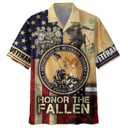 Us Veteran - American Flag Honor The Fallen Unisex Hawaii Shirts