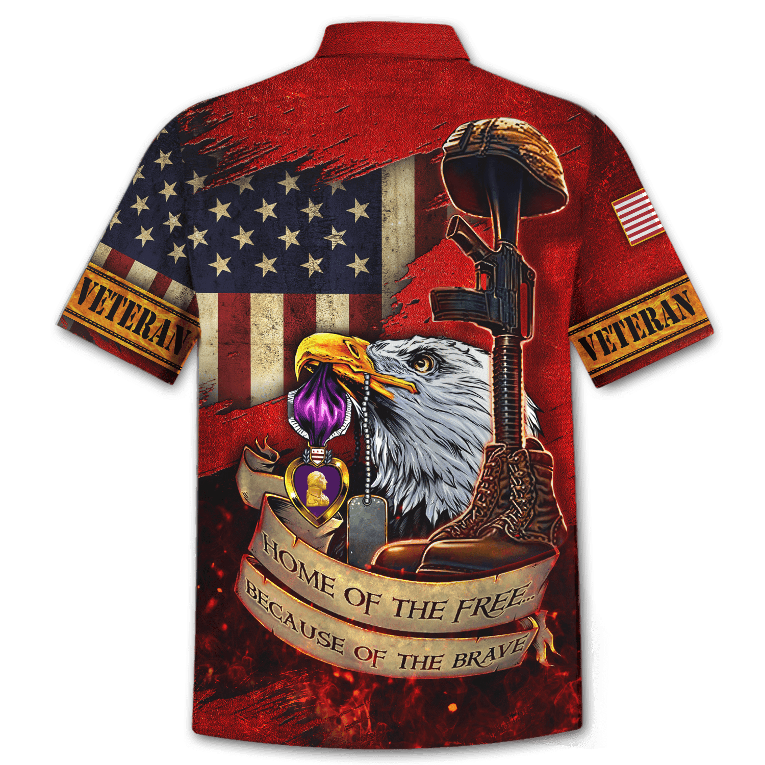Us Veteran - Home Of The Free 3D All Over Printed Unisex Hawaii Shirts