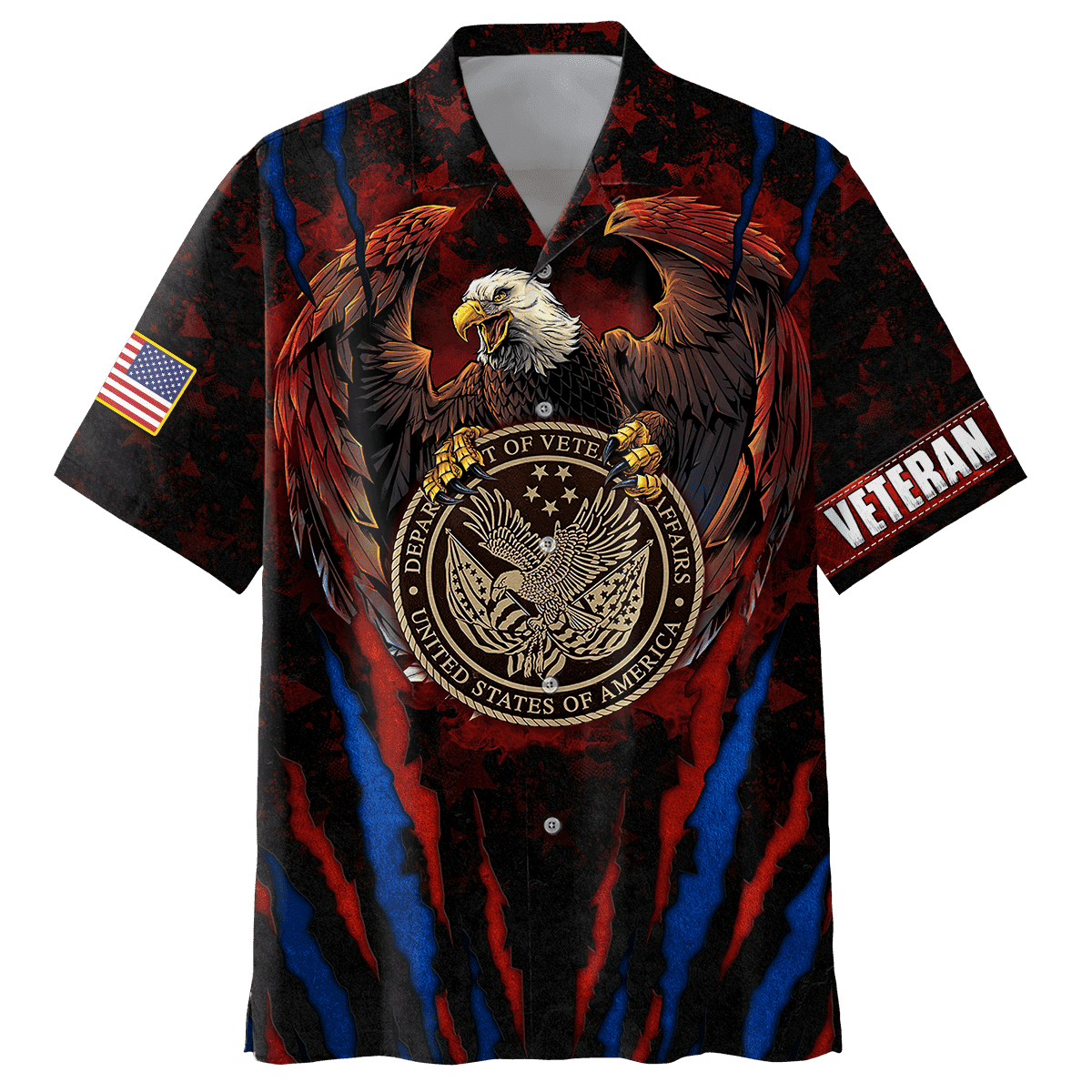 Us Veteran - Eagle Scratch Unisex Hawaii Shirts