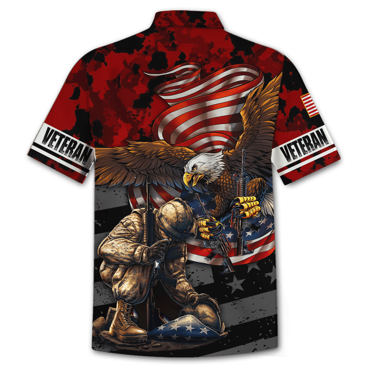 Us Veteran - Eagle With American Flag Unisex Hawaii Shirts