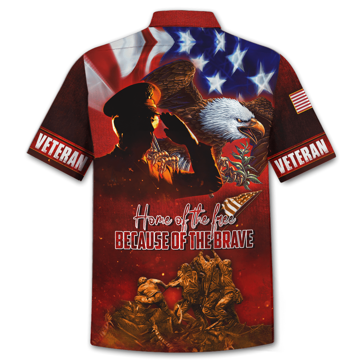 Us Veteran - Home Of The Free Because Of The Brave 3D All Over Printed Unisex Hawaii Shirts