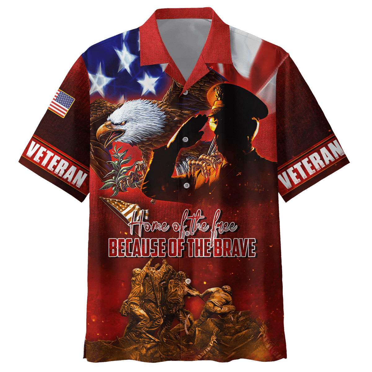 Us Veteran - Home Of The Free Because Of The Brave 3D All Over Printed Unisex Hawaii Shirts