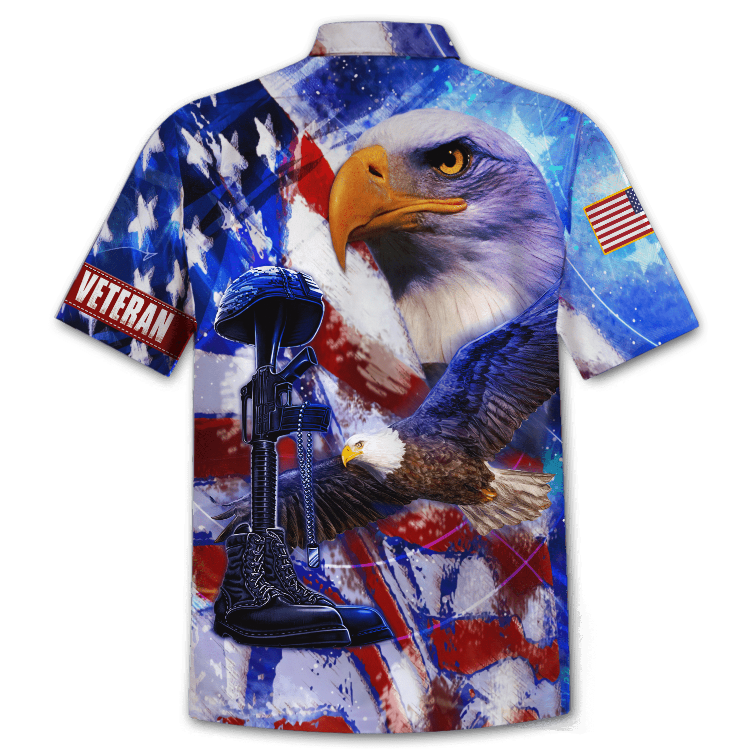 Us Veteran - Eagles American Flag Unisex Hawaii Shirts